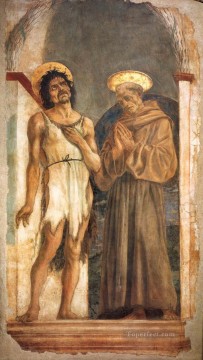 ドメニコ・ヴェネツィアーノ Painting - 洗礼者聖ヨハネと聖フランシスコ・ルネッサンスのドメニコ・ヴェネツィアーノ